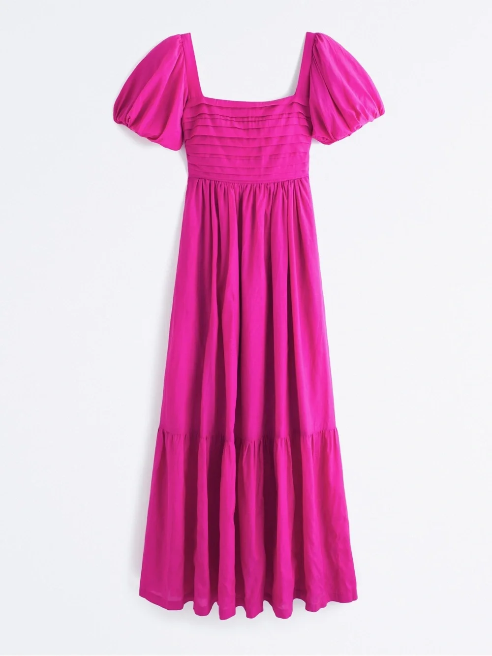 Abercrombie & Fitch Emerson Drama Bow-Back Pink Maxi Dress Tiered - XXL TALL